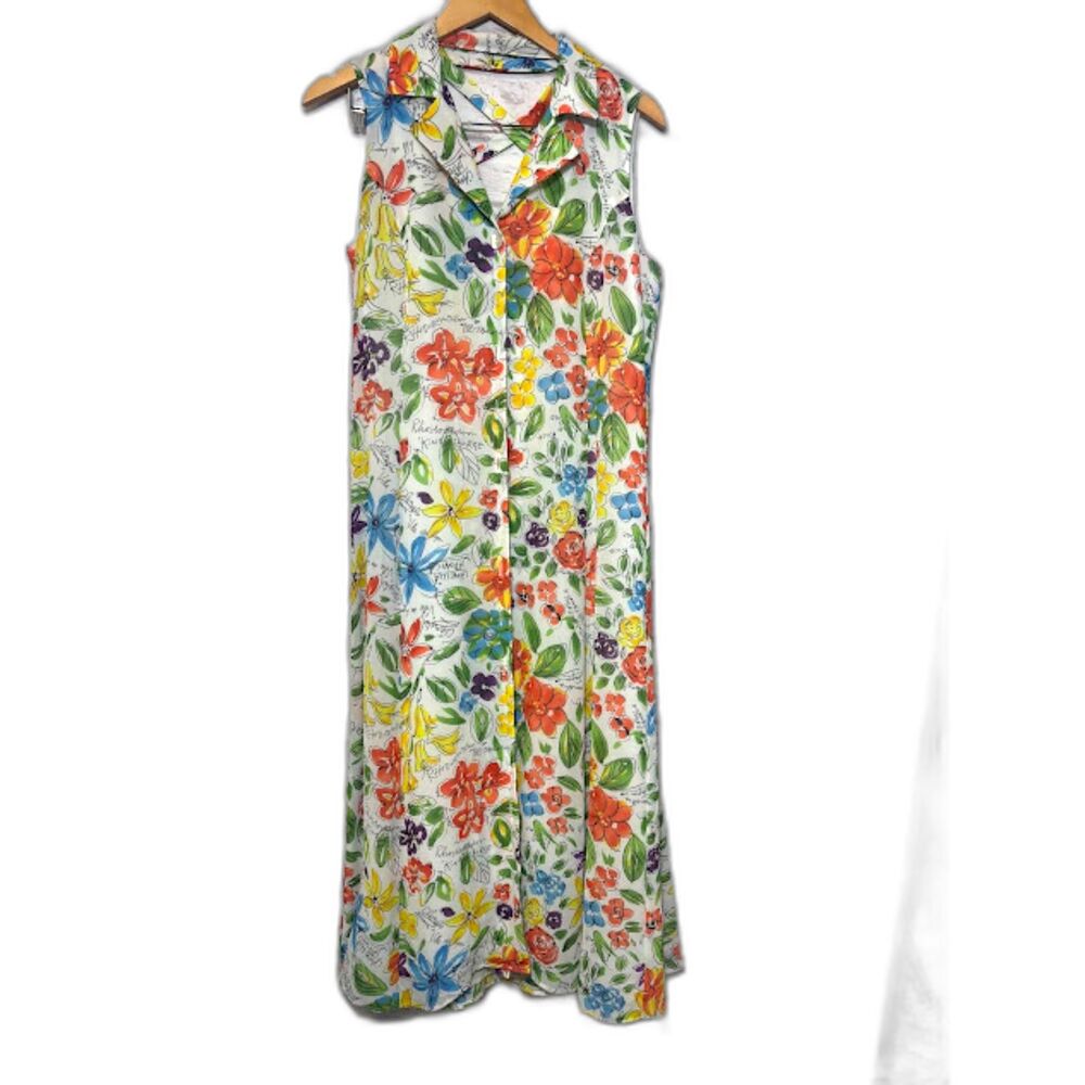 Coldwater Creek Dress 90s Sheer Floral Maxi Maximalist Dopamine Dressing Size 12
